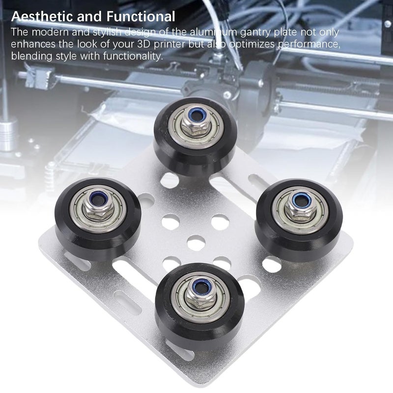 Aluminum Alloy 3D Printer Extruder Back Support Board With Wheels For 2020 V Series - Image 3